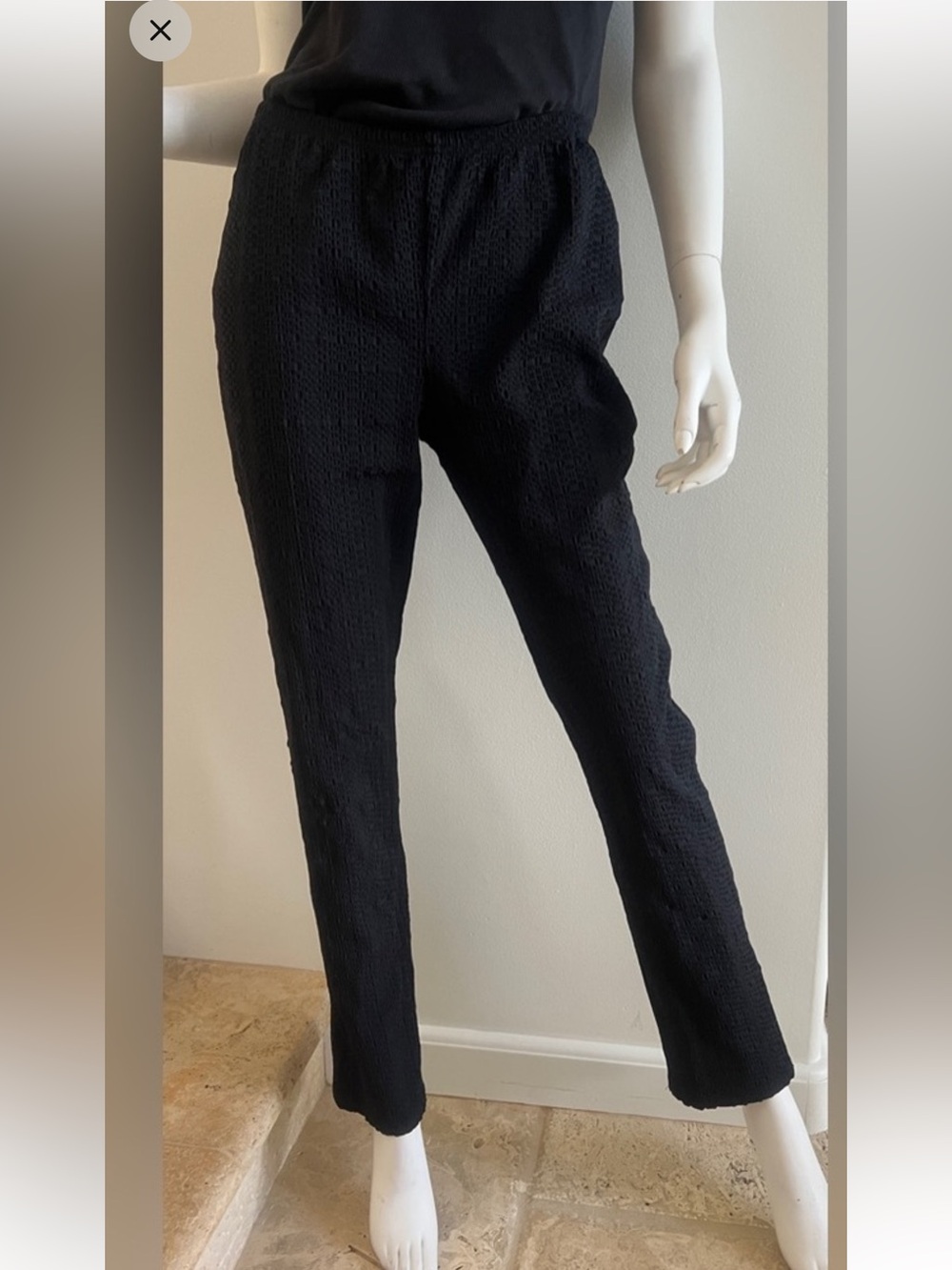 VTG Babette Women's Black Leggings Textured Pants nylon elastane sz M comfy